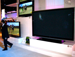Tv lcd a un'esposizione